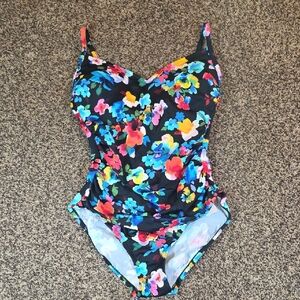 Aqua Green Floral One Piece Swimsuit